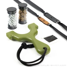 SimpleShot AXIOM CHAMP Ultra-Compact Pro Slingshot with 2 Bands, Steel Clay Ammo