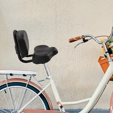 Bike Saddle Seat + Backrest Bicycle Extra Wide Comfort Leather Cushion Soft Pad