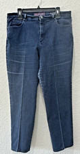 Gloria Vanderbilt Amanda Jeans Womens Size 16 Dark Blue Pants w Rhinestones