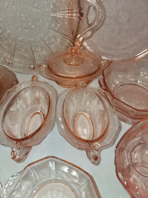 Vintage Hazel Atlas Pink Depression Glass Set | eBay