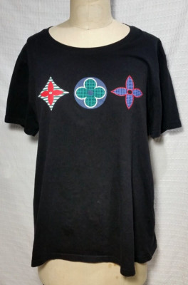 YUKI　LOUIS VUITTON ブラック Tシャツ Lサイズ Louis Vuitton Men's XXL Black Rope Flock T-Shirt 1116lv36