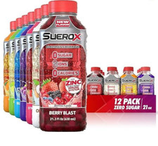 SueroX Electrolyte Drink Ultimate Pack 8 Ions for Hydration 21.3 Fl Oz 12 Count