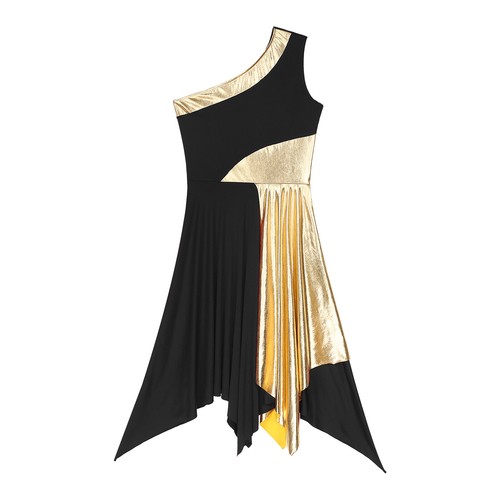 Womens One Shoulder Praise Dance Dress Liturgical Worship Tunic Overlay Dress - Picture 20 of 66
