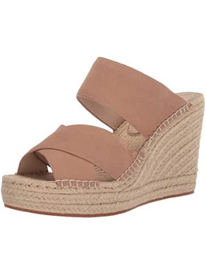 KENNETH COLE NEW YORK Womens Beige 1'' Platform Olivia Wedge Shoes 6.5 M