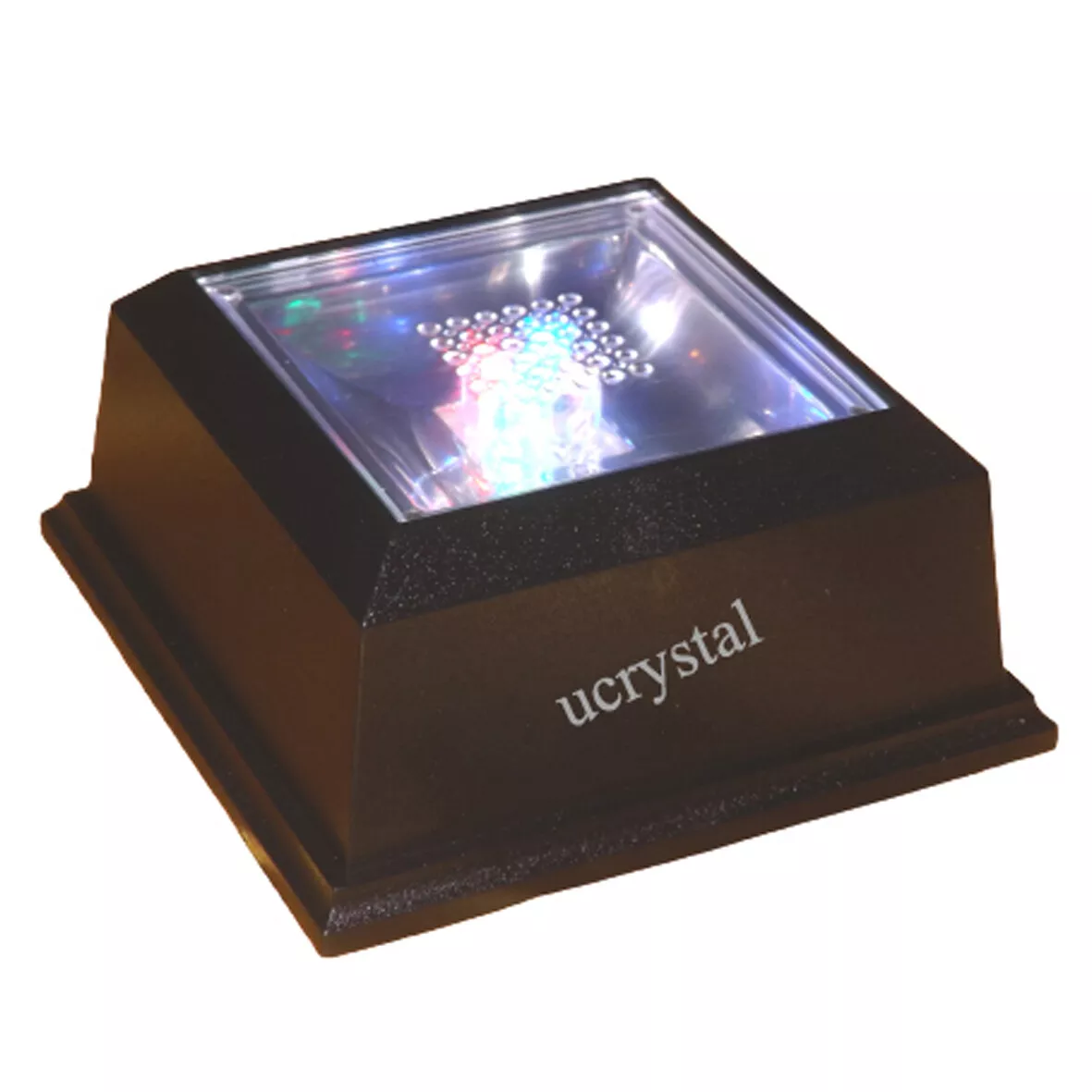 4 LED Rotating Light Stand Base Display for Crystal Cube, Paperweights,  Sculpture, Merchandise, Diamond, Laser Etched 3D Crystal Cube LB001 