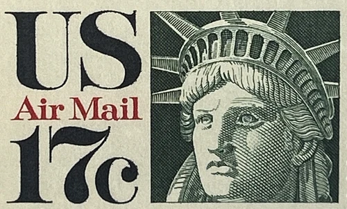 US STAMPS AIRMAIL 17 Cent MINT Rare NOS Antique Vintage
