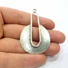 Silver Dangle Charms Antique Silver Plated jewelry Accessories (60x36mm) G16154
