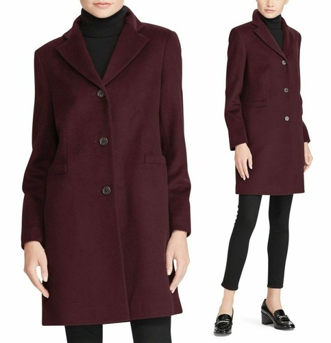 Wool Blend Reefer Coat Jacket 