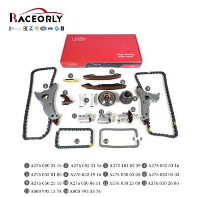 RACEORLY M276 Timing Chain Kit for Mercedes Benz ML350 C300 E350 GL400 3.0L 3.5L
