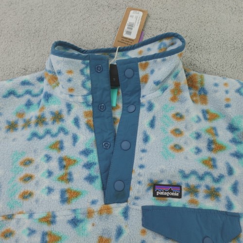 Patagonia Synchilla Snap T Kids XL 14 Blue Multi Wandering Woods Steam Blue - Picture 12 of 21