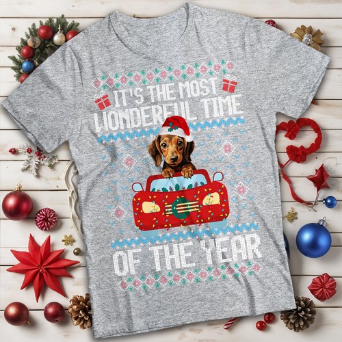 Funny Ugly Mens and Womens Dachshund Christmas T-Shirt Tee #MC - Picture 18 of 20