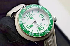 Swiss Legend Neptune Watch White Silicone Green Luminous Indices