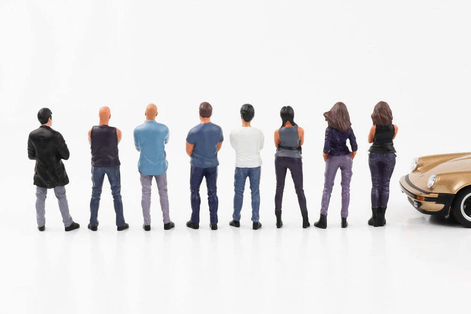 1:24 Figura Auto Incontrare 3 Street Racing Figure Donna Uomo American Diorama - Immagine 2 di 4