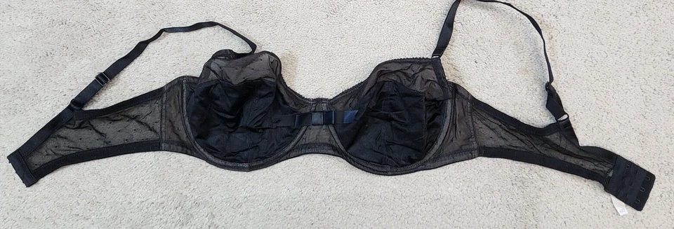 Apt.9 Black Sheer Mesh Unlined Demi Bra 40D - Image 2 of 4
