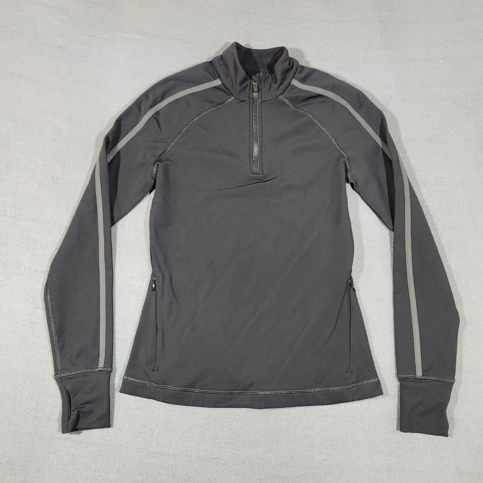sweaty-betty pullover 1/4 zip long sleeve zip pockets athletic shirt