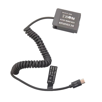 USB-C to DMW-BLC12/DCC8 Dummy Battery Power Cable for Panasonic G81 G85 GX8 G90
