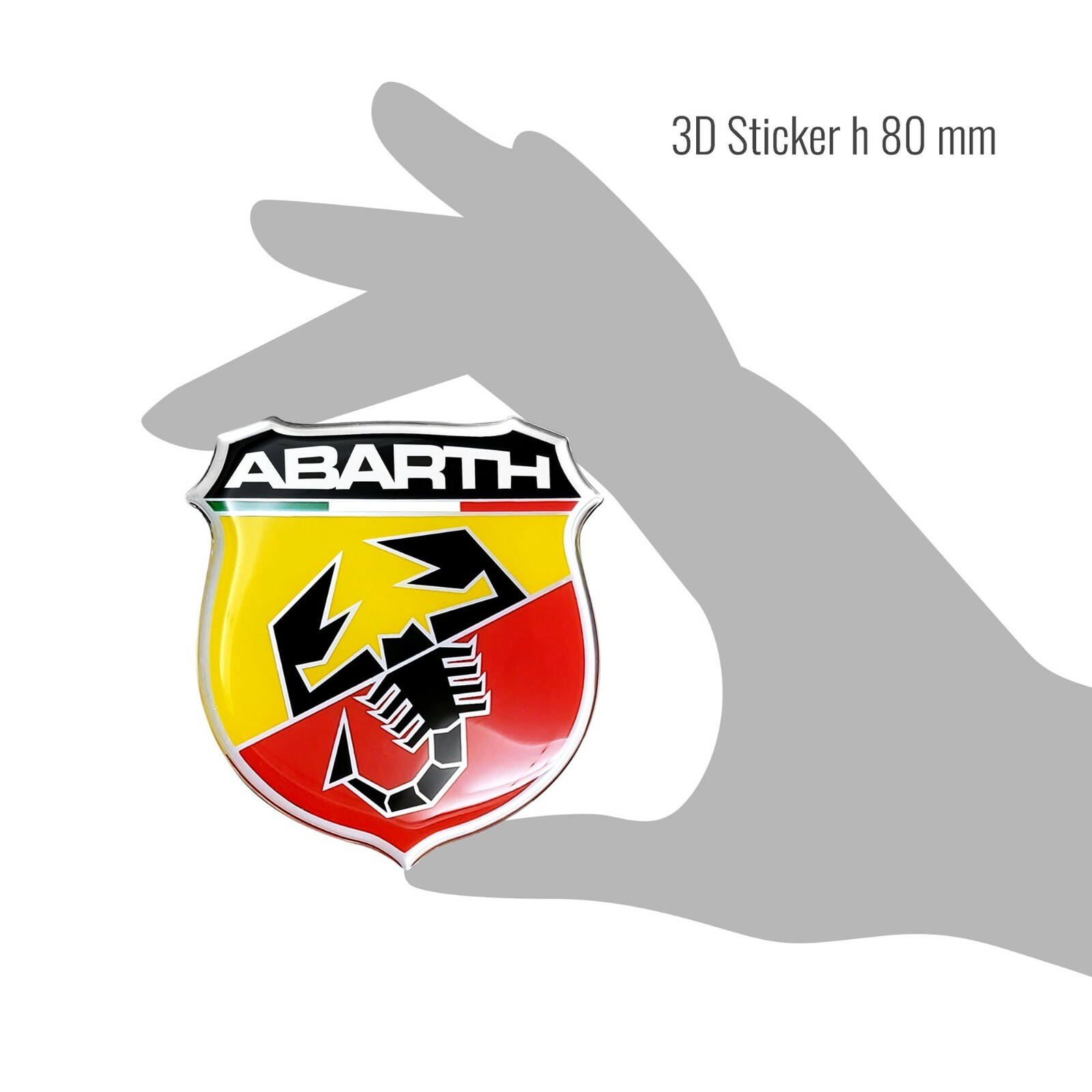 Sticker 3D for Fuel Cap Fiat 500 Abarth, Badge, Dimension 80 MM eBay