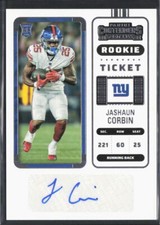 Jashaun Corbin 2022 Panini Contenders #294 Rookie Ticket Auto New York Giants RC