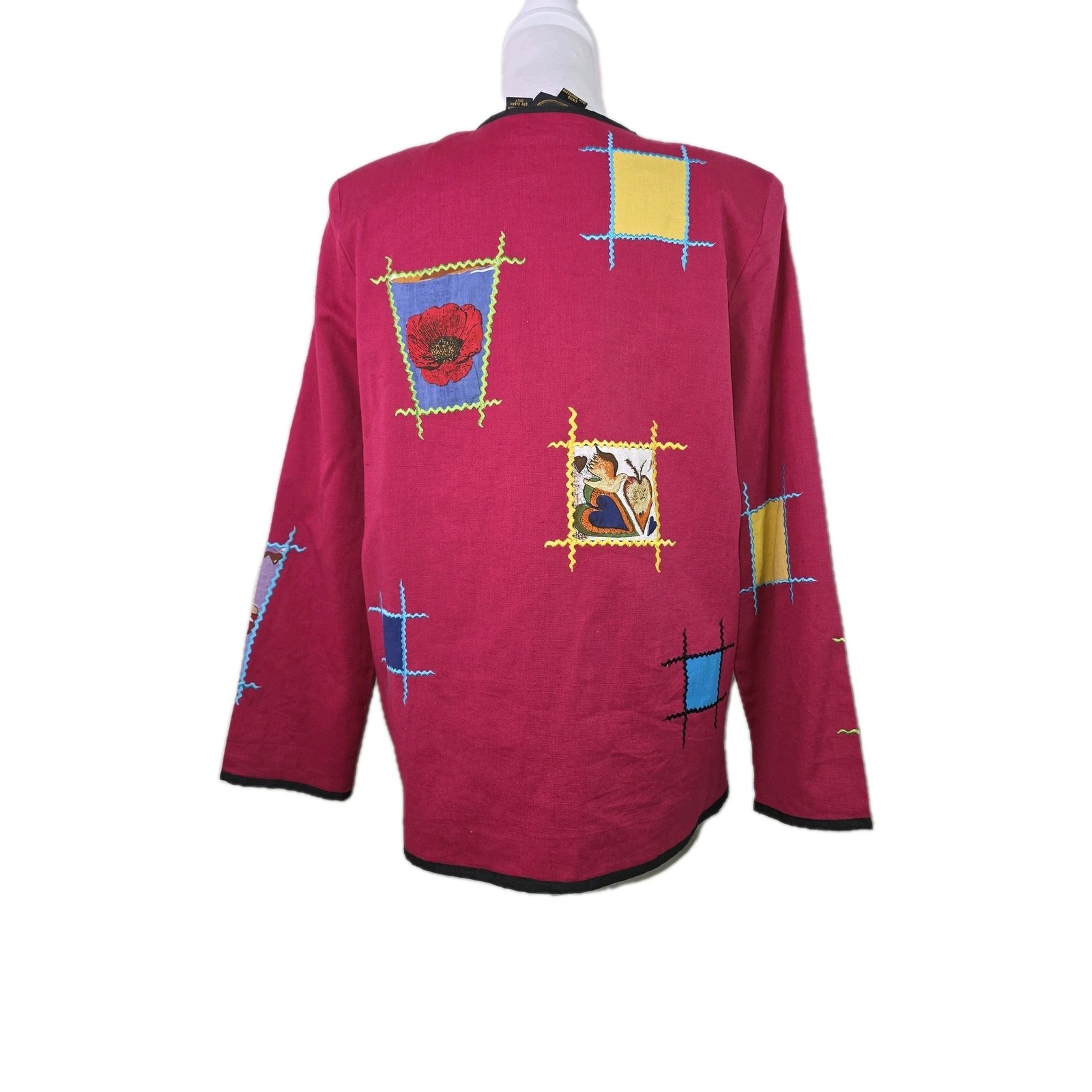 VTG Allure Patchwork Embroidered Jacket Medium Ar… - image 4