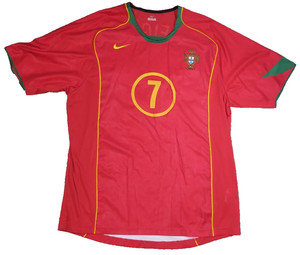 Vintage Nike Portugal Figo #7 Home Jersey XL 2004-06 Euro/World Cup Minor Cracks