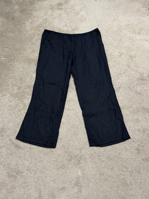 H&M Divided Black Wide Leg Pants Drawstring Casual Size XXL       C85