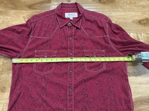 Ryan Michael Shirt Mens XL Silk Cotton Snap Western Cowboy Rodeo - Picture 7 of 8