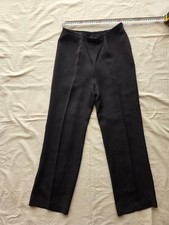 ESCADA Black Silk Straight Pants Size 36 Stylish Center Press Straight Zipper