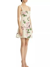 NWT New OSCAR DE LA RENTA Cherry Blossom Printed Knit Dress Size Large