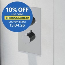 Modern Concealed Shower Valve Thermostatic Twin Outlet Chrome Dual Control