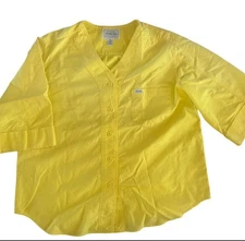 1990’s Venezia Cotton Button Down Shirt - Bright Yellow- 16