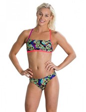 Speedo Flipturns Bikini Set Two Piece Crossback Stretch Womens Swimwear 810838