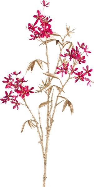 Artplants Kunstzweig Flammenbaum Konee Mit BlüTen, Rot-Gold, 80Cm-image
