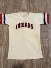 Vtg 1970s MLB Cleveland Indians Rawlings Baseball Home Jersey Size Youth XL #7