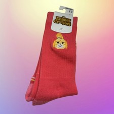 Nintendo New Horizons Animal Crossing ISABELLE Embroidered Crew Socks