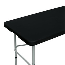 Fitted Rectangle Tablecloth 24 x 48 Inch Elastic 48" x 24" Rectangular Black