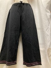BODY WRAPPERS Dance Drawstring Waist Black Knit Crop Pants Ladies Med P911