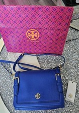 NWT TORY BURCH  LEATHER CROSSBODY-BLOOM SOLD OUT JELLY BLUE