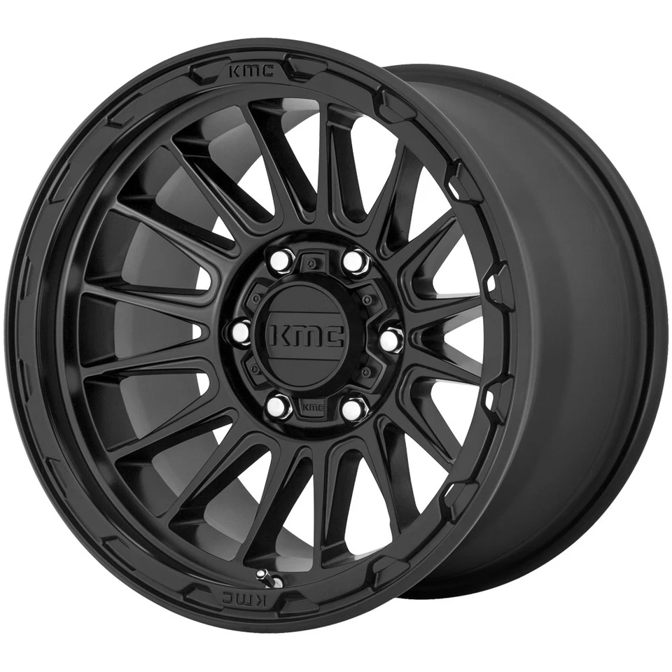 (Set of 4) KMC KM542 Impact 17x8 5x4.5" +35mm Satin Black Wheels Rims 17" Inch Foto 2 de 4