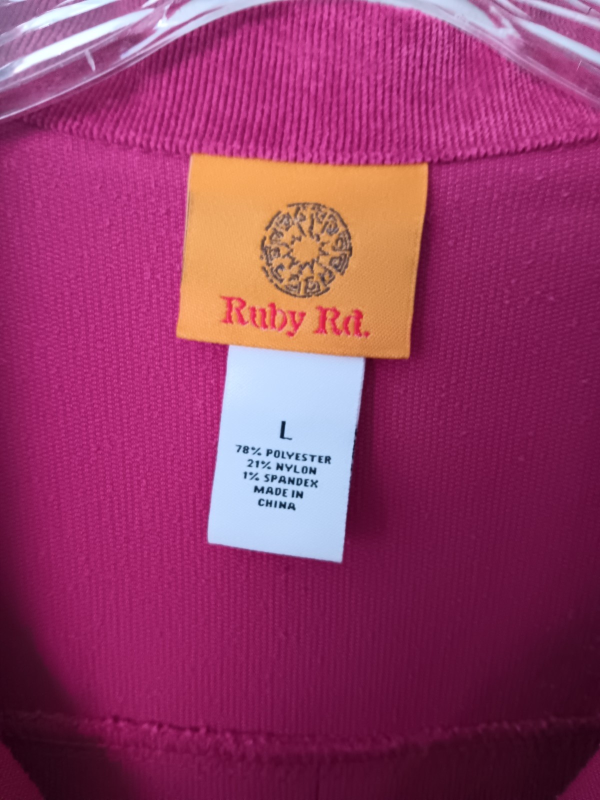 Women's Ruby Rd Solid Deep Pink Button Up Long Sl… - image 4