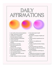 Inspirational Daily Affirmations Wall Art Poster for Home Decor