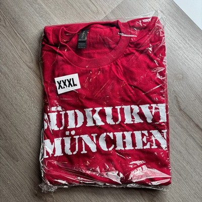 Südkurve München T-Shirt rot weinrot Schriftzug weiß XXXL 3XL Gildan Bayern FCB