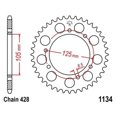 Kettenrad 57 Zähne für Rieju Marathon 125 LC Pro Baujahr 2009-2015 - Neu