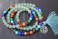 GJ69 *Spirituell MALA ARMAND Gebets-Kette + 2/1 LEBENSBAUM 7 CHAKRA AVENTURIN