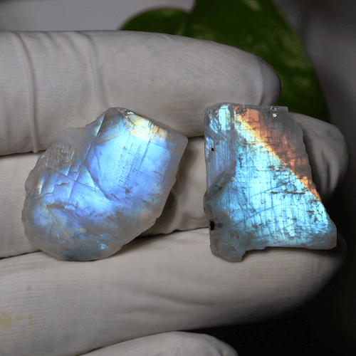 Bandeja Lunar ~ 8 Piezas Piedra Lunar Arco Iris Natural Alta Calidad Gema Pulida Losas de Cristal - Imagen 6 de 13