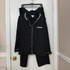 Celestial Dreams Women Pajama Lounge 2-Pc Set Soft Cozy Black Polka Dot Size 2X