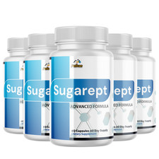 Sugarept- Blood Sugar Support- 5 Bottles- 300 Capsules
