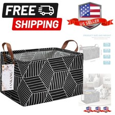 Storage Basket,Nursery Hamper Canvas Laundry Basket Foldable with Waterproof ...