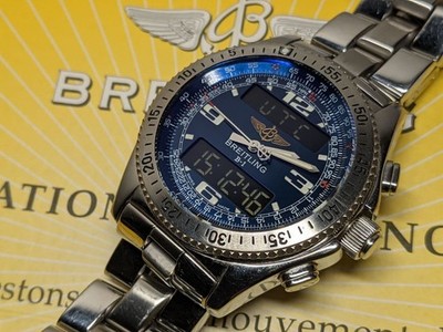 Breitling Professional B1 Chronograph Digital Analog Blue Quartz 43mm - A68362 -