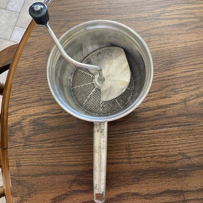 Vintage Foley Food Mill 101 Stainless Steel 2 Quart Hand Crank Strainer Grinder