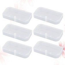 6Pcs Clear Box Container Clear Storage Organizer with Hinged Lid for Small